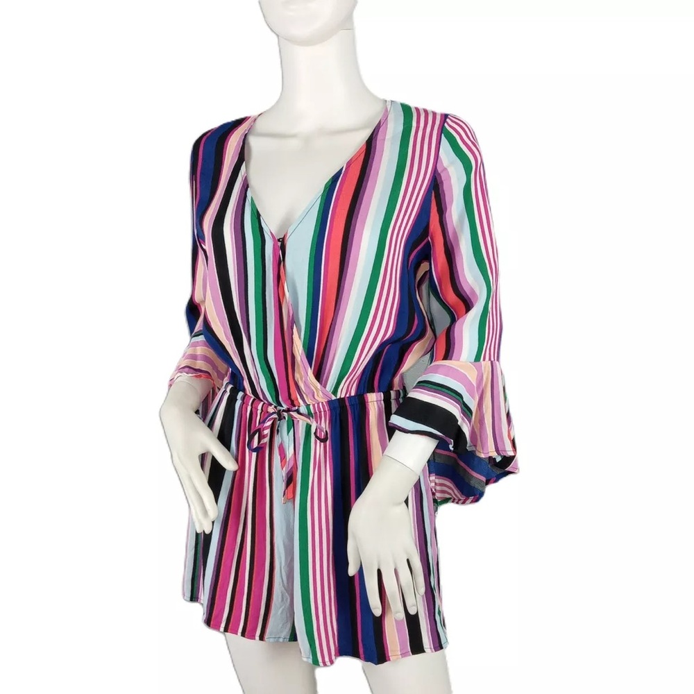 Express colorful striped romper size Large